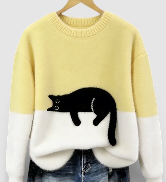 Hoodie met kattenprint en zachte katoenmix voor casual comfort
