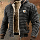 Thermische fleece bomberjas met vintage uitstraling en warme voering