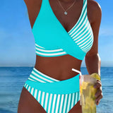 Bikini Kruzende Strepen Gedrukt