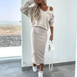 Malia | Jurk en Trui Set met gelaagde look voor dagelijks comfort
