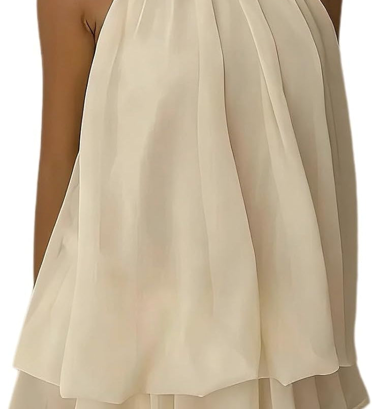 Elise | Elegante halterjurk met zwierige lagen