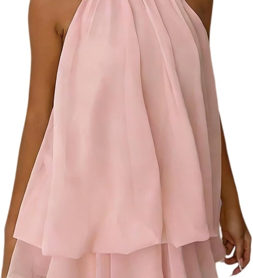 Elise | Elegante halterjurk met zwierige lagen
