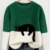 Hoodie met kattenprint en zachte katoenmix voor casual comfort