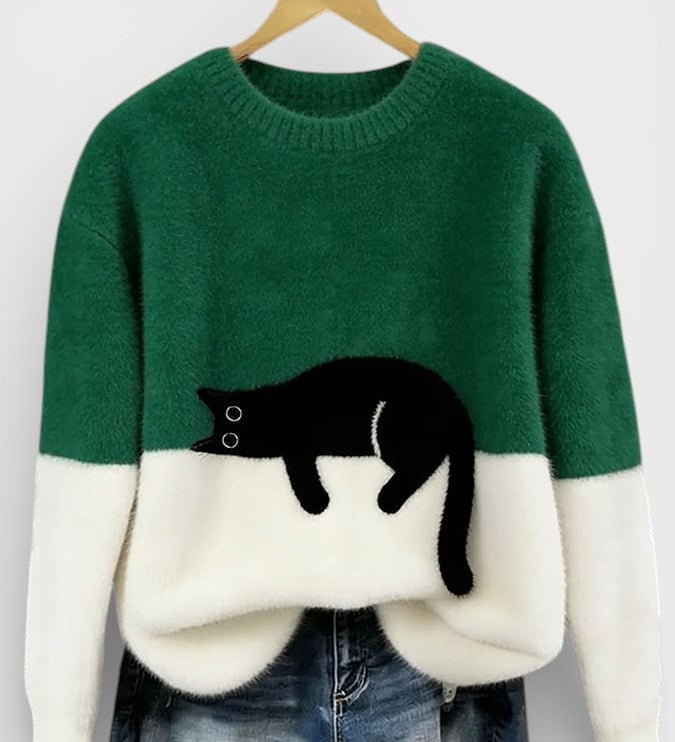 Hoodie met kattenprint en zachte katoenmix voor casual comfort