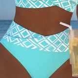 Twee-delig Bikini Met Bh-Snit En Diamantpatroon