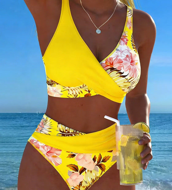 Aurélie | Elegante bloemenbikini met overslag