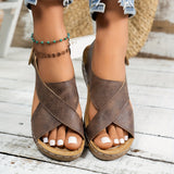 Wedge sandalen met elegante hak en comfortabele ondersteuning