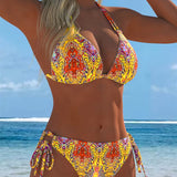 Bikini Kleurrijk Halter Druk
