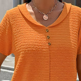 Blouse met V-hals en knopen voor dagelijks gebruik