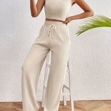 Nia | Tweedelige set met crop top en high-waist broek voor casual chic