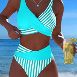Bikini Kruzende Strepen Gedrukt