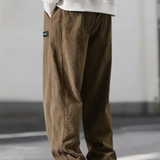 Corduroy broek met zachte ribstof en relaxte pasvorm