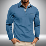 Poloshirt met lange mouwen en geruite accenten voor elke gelegenheid