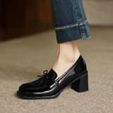 Loafer Pumps met blokhak en kwastdetails voor dagelijks comfort