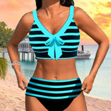 Demi | Gestreepte Bikini met Hoge Taille
