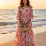 Rozaly | Maxi-jurk met Bloemenprint en Schouderloze Mouwen