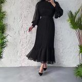 Jurk met elegante plooien en tijdloze uitstraling
