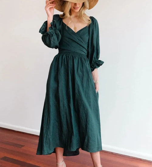 Chelsea | Zomerjurk met lantaarnmouwen en tijdloze elegantie