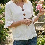 Carmen | Blouse met V-hals en knoopsluiting voor dagelijks gebruik