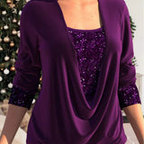 Florien | Glitter top met pailletten voor feestelijke glamour