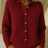 Gebreid vest met knoopsluiting en kraag voor elegante looks