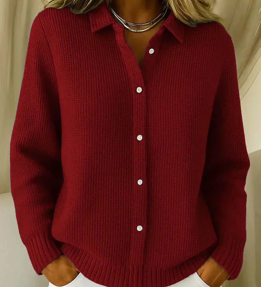 Gebreid vest met knoopsluiting en kraag voor elegante looks