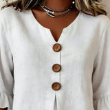 Carmen | Blouse met V-hals en knoopsluiting voor dagelijks gebruik