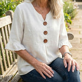 Carmen | Blouse met V-hals en knoopsluiting voor dagelijks gebruik