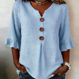 Carmen | Blouse met V-hals en knoopsluiting voor dagelijks gebruik