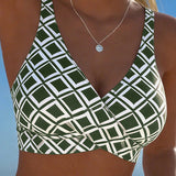 Twee-delig Bikini Met Bh-Snit En Diamantpatroon