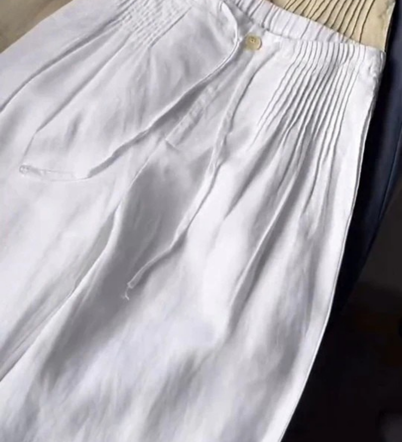 Feline | Brede Pantalon in Katoen en Linnen Mix
