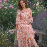 Rozaly | Maxi-jurk met Bloemenprint en Schouderloze Mouwen
