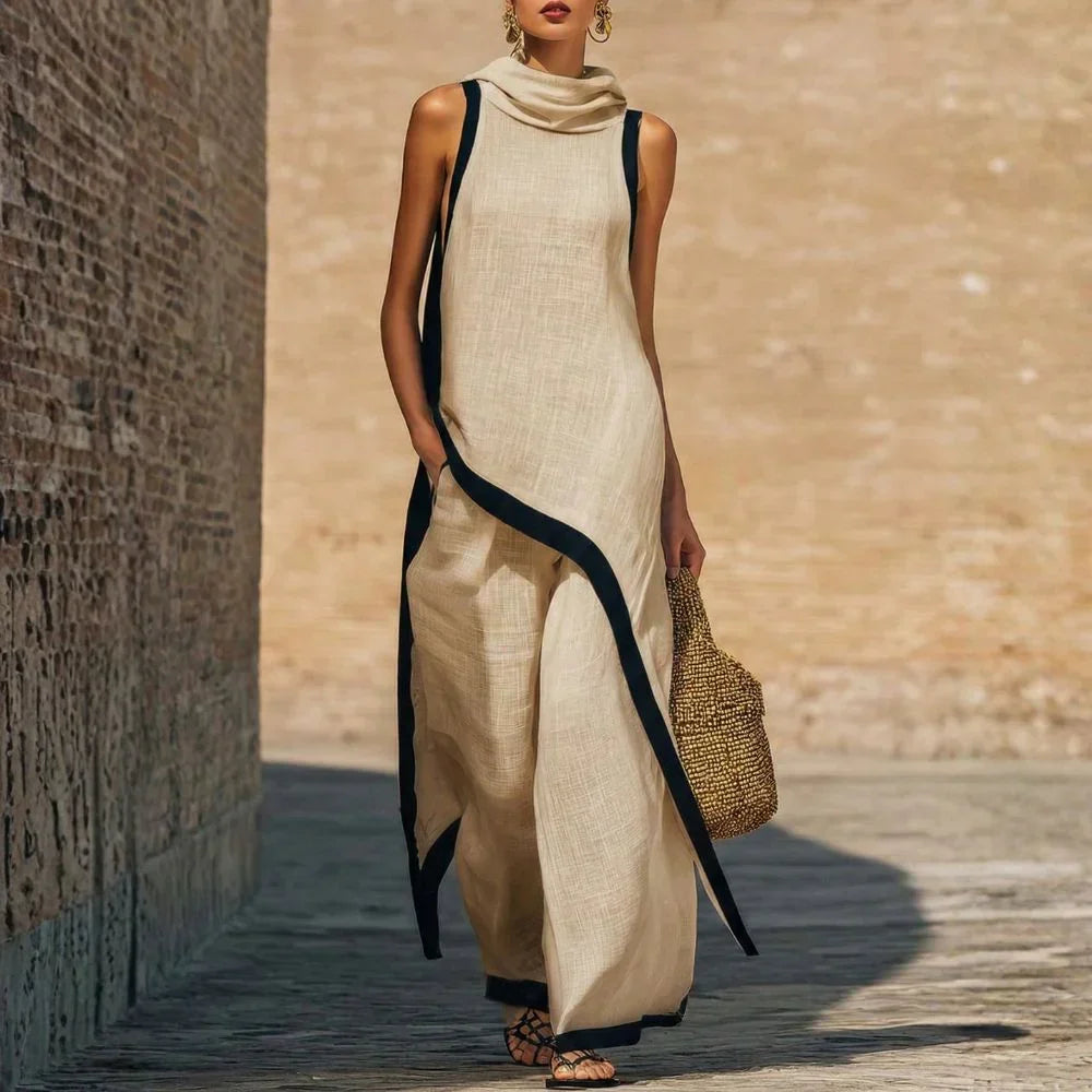 Nadia Conjunto Efecto Lino Atemporal con Diseño Minimalista