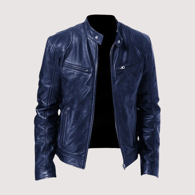 Leren jas met tijdloze stijl en premium kwaliteit