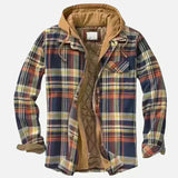 Winterjas met patchwork ruitpatroon en elegante pasvorm