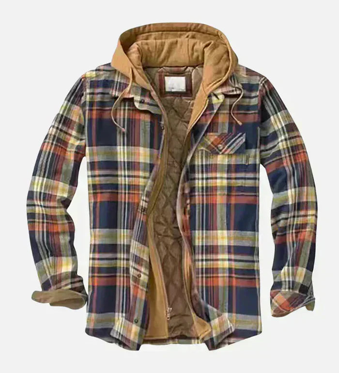 Winterjas met patchwork ruitpatroon en elegante pasvorm