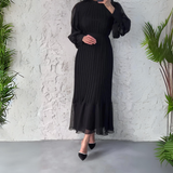 Jurk met elegante plooien en tijdloze uitstraling