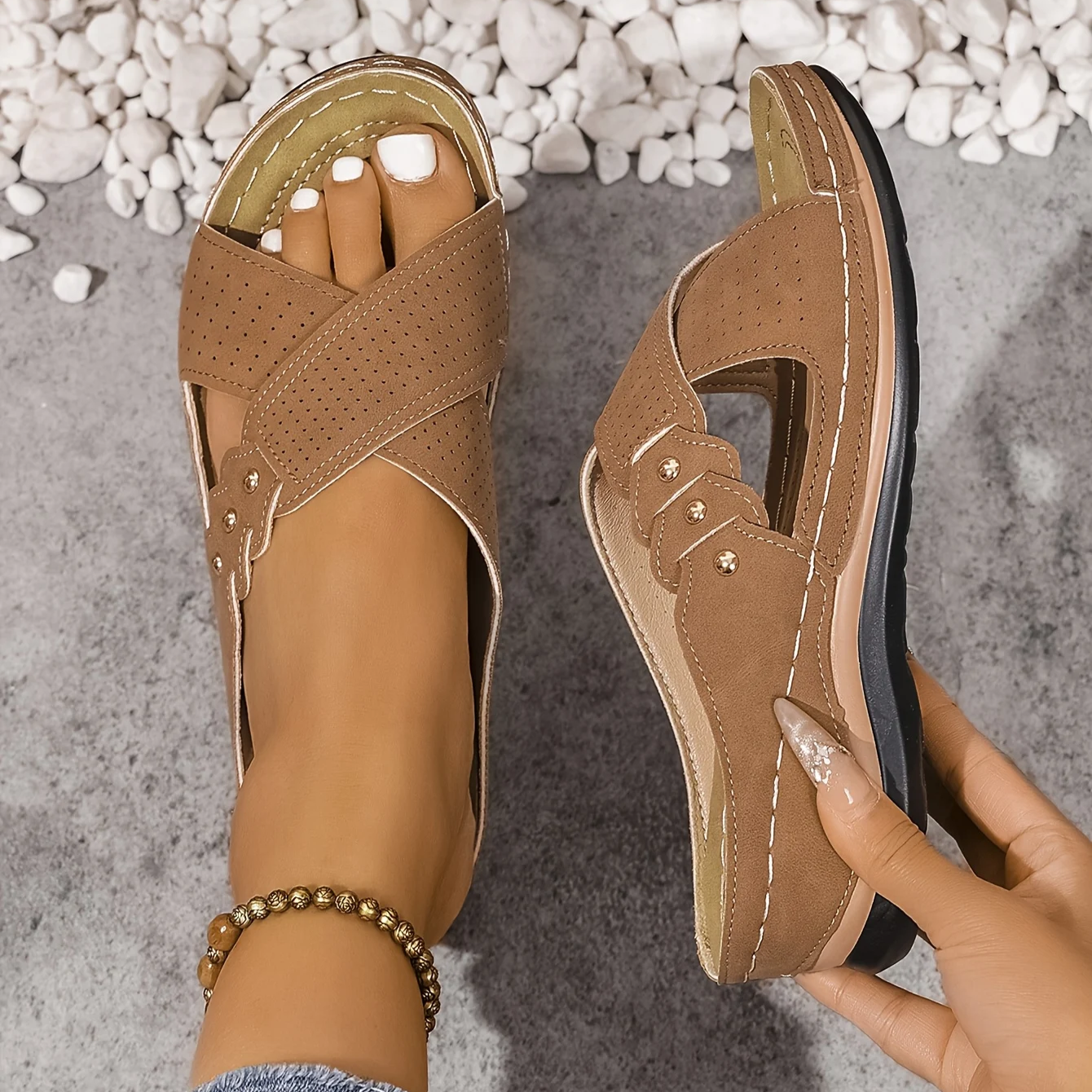Orthopedische Wedge Sandalen met ergonomische steun en lichte hak