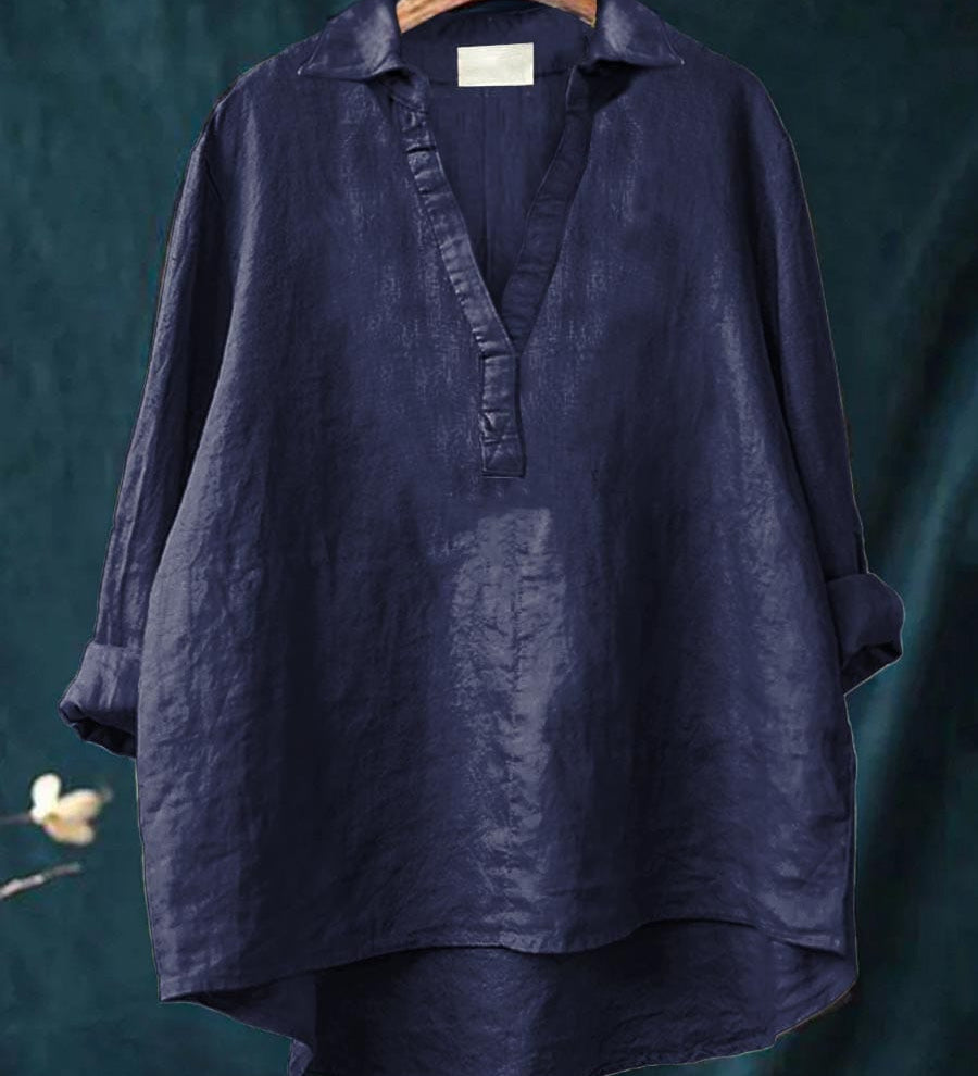 Zomerblouse met zachte stof en Franse elegantie