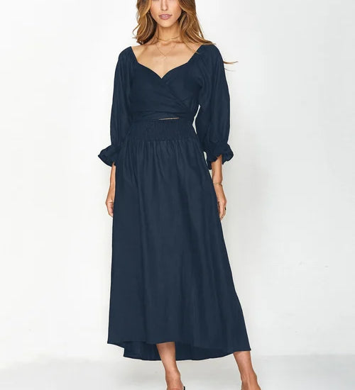 Chelsea | Zomerjurk met lantaarnmouwen en tijdloze elegantie