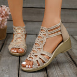 Luna | Elegante Sandalen met Sleehak en Strassdetails