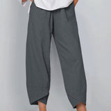 Katoenen linnen broek met los model en elegante casual uitstraling