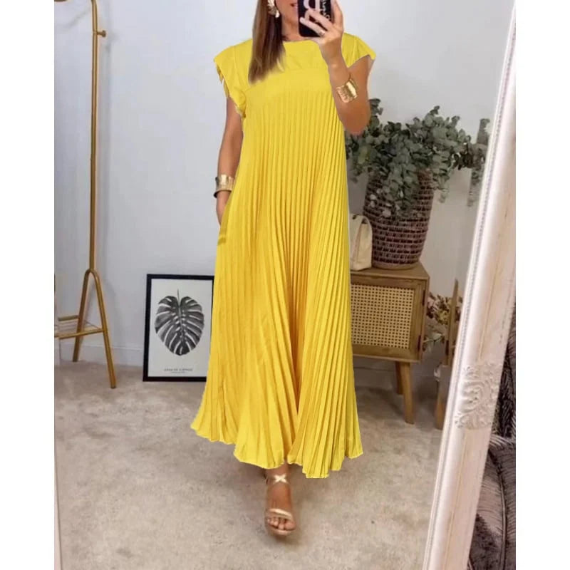 Jurk met elegante plooien en tijdloze pasvorm