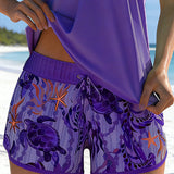 Tankini Stijlvolle Zeeprint Splits