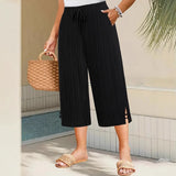 Wide Leg Broek met vloeiende pasvorm en gestructureerde taille
