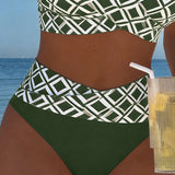 Twee-delig Bikini Met Bh-Snit En Diamantpatroon