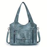 Leren Schoudertas met Vintage Look en Afneembare Band