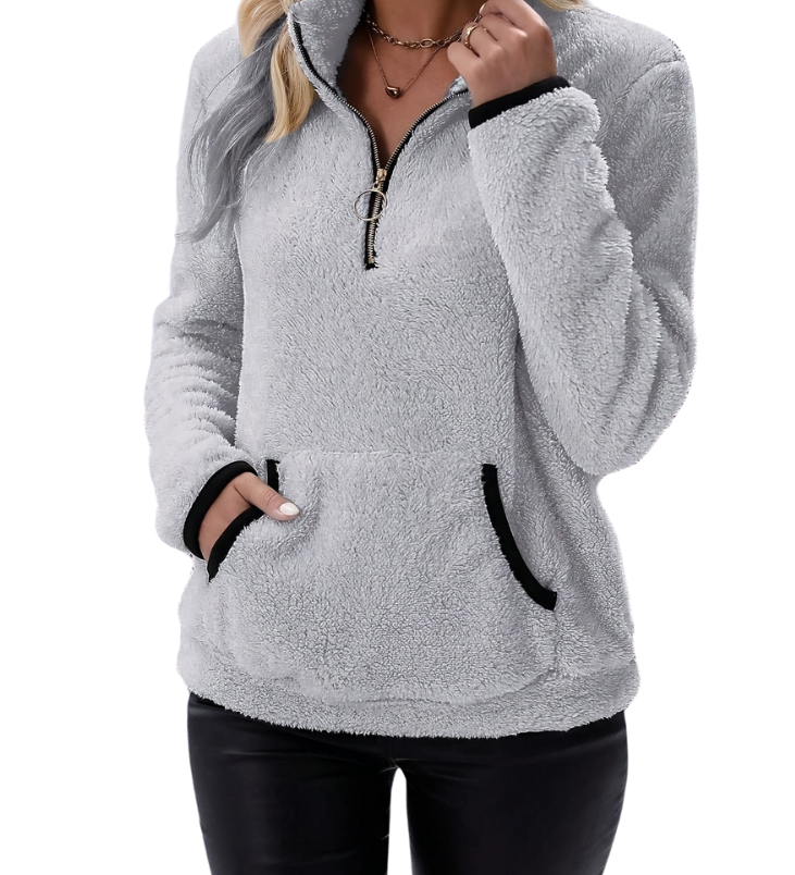 Aleah | Fleece trui met halve rits voor warmte en comfort