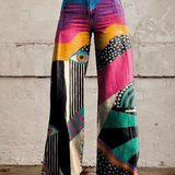 Flared broek met bohemian stijl voor lente en zomer