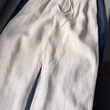 Feline | Brede Pantalon in Katoen en Linnen Mix